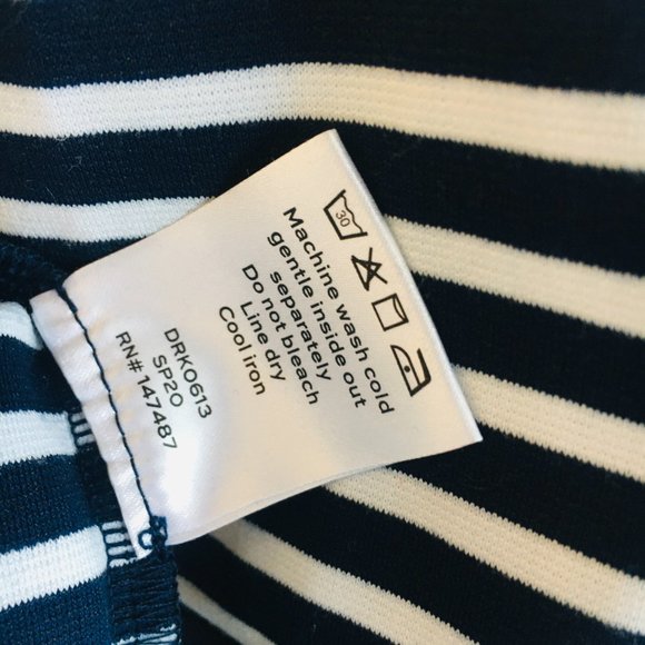 Draper James Striped Ponte Sheath Dress Navy Work - Picture 7 of 12